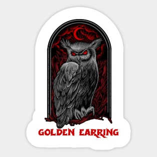 The Moon Owl Golden Earring Sticker